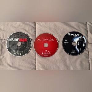 Action Movie Bundle DVDs- Inside Man, Act of Valor, and SWAT